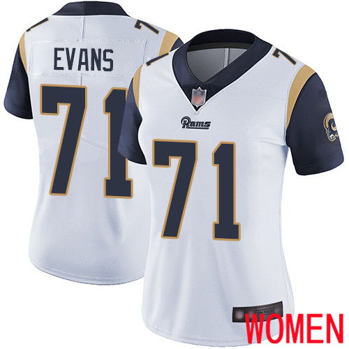 Los Angeles Rams Limited White Women Bobby Evans Road Jersey NFL Football 71 Vapor Untouchable